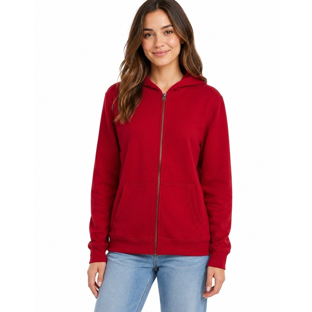 Lands' End Red Full Zip Hoodie Sweatshirt Men/Women's Casual Cozy Classic | M